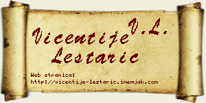 Vićentije Leštarić vizit kartica